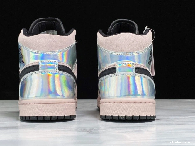 Rep BQ6472-602 Mid Powder Air Jordan Dirty (W) Iridescent 1 0806